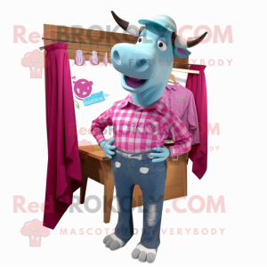 Magenta Zebu maskot drakt...