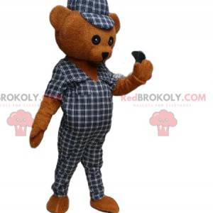 Teddy bear mascot, brown bear costume, plush costume -
