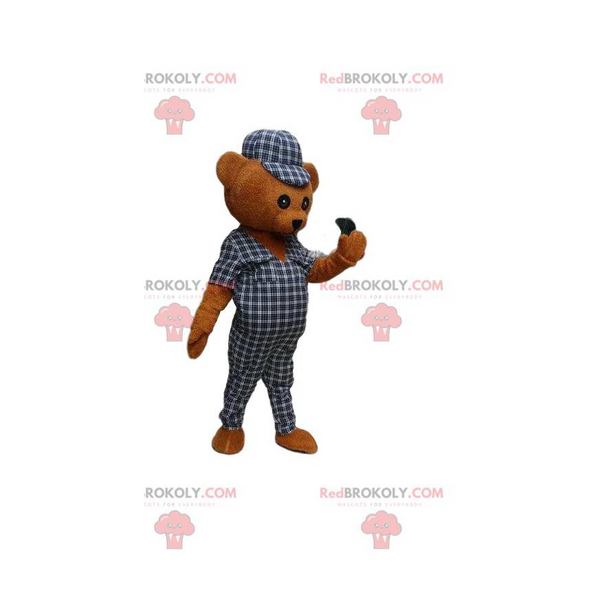 Teddybeer mascotte, bruine beer kostuum, pluche kostuum -