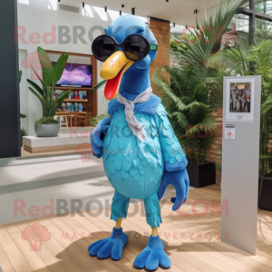 Cyaan Dodo Bird mascotte...