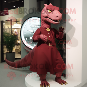 Maroon Iguanodon maskot...