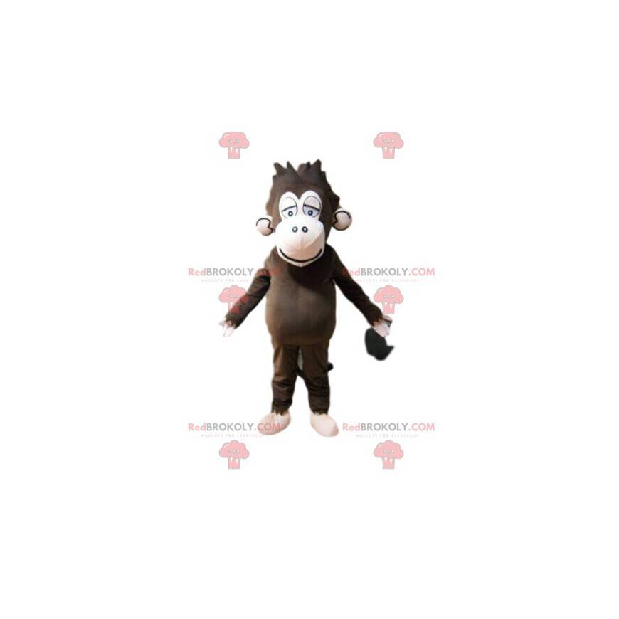 Brun ape maskot, utmattelsesdrakt, sjimpansedrakt - Brun ape maskot, utmattelsesdrakt, sjimpansedrakt -