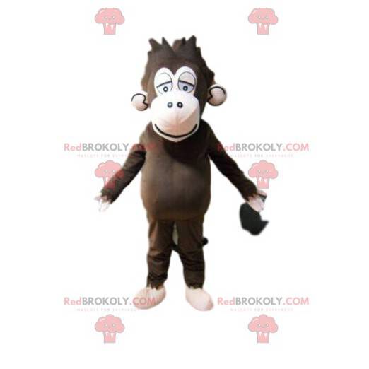 Brown monkey mascot, fatigue costume, chimpanzee costume -