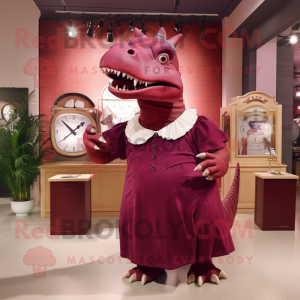 Maroon Iguanodon maskot...