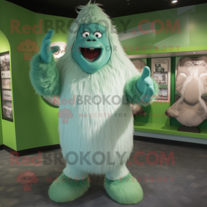 Groene Yeti mascotte...