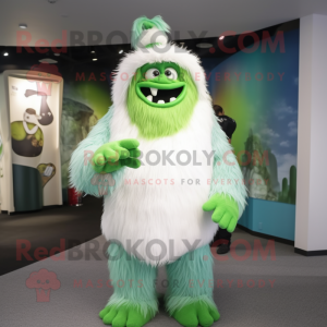 Grøn Yeti maskot kostume...