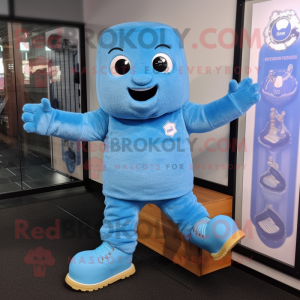 Himmelblauer Maskottchen...