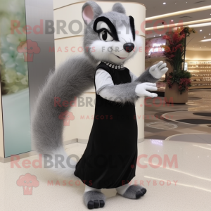 Grå Skunk maskot kostume...