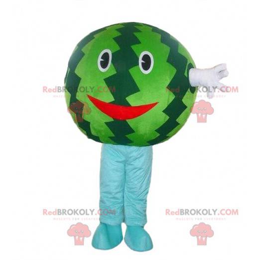 Watermeloen mascotte, meloen kostuum, fruit vermomming -