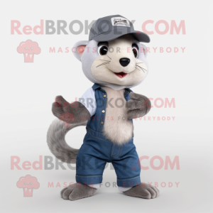 Mascotte de furet gris en...