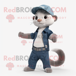 Mascotte de furet gris en...