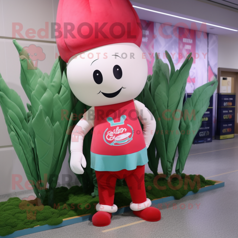 nan Radish mascot costume character dressed with a Capri Pants and Headbands