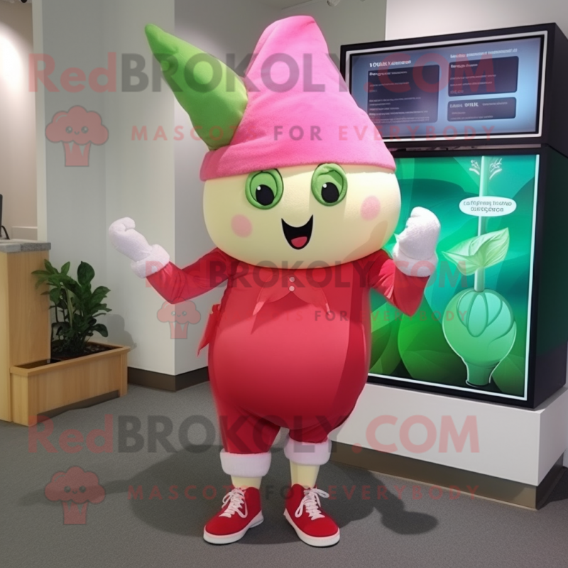 nan Radish mascot costume character dressed with a Capri Pants and Headbands nan Radish mascot costume character dressed with a Capri Pants and Headbands