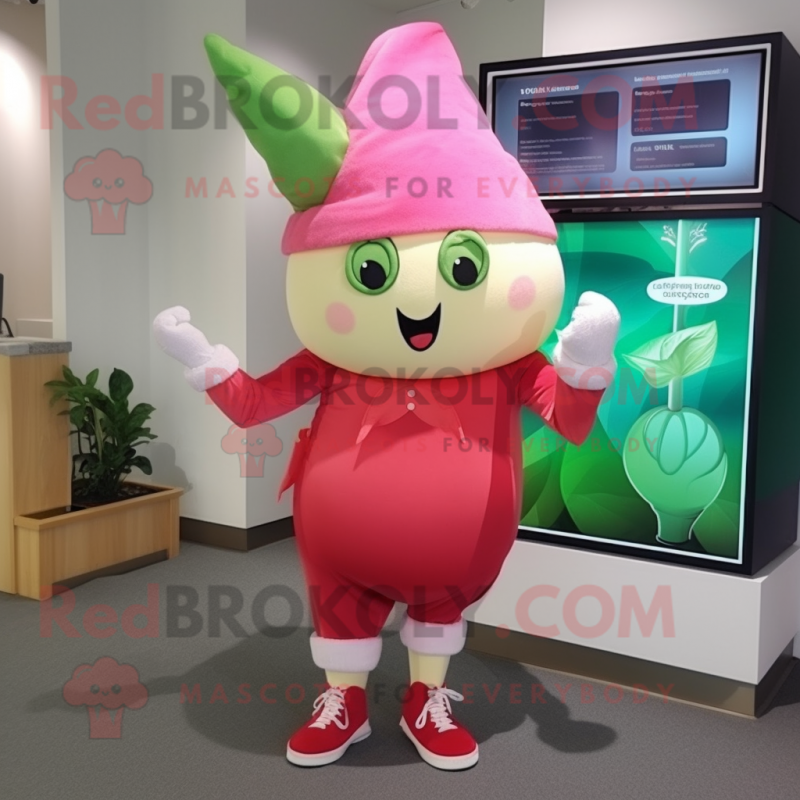 nan Radish mascot costume character dressed with a Capri Pants and Headbands