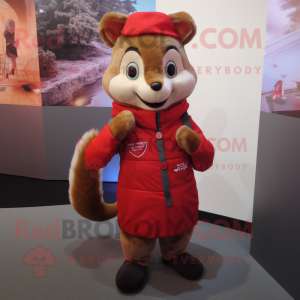 Red Dormouse maskot kostume...