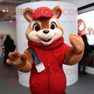 Red Dormouse maskot kostume...