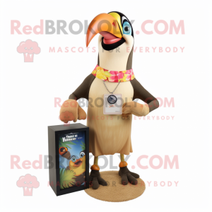 Tan Toucan maskot kostume...