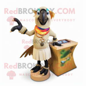 Tan Toucan maskot kostume...