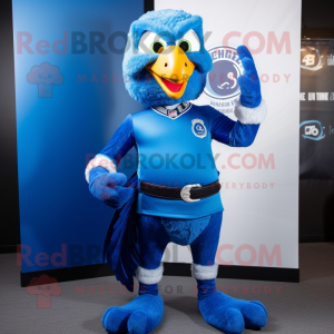 Blue Hawk mascotte kostuum...