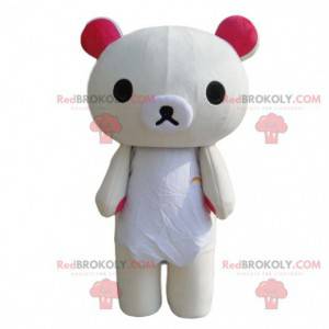 Teddy bear mascot, bear costume, white teddy bear -