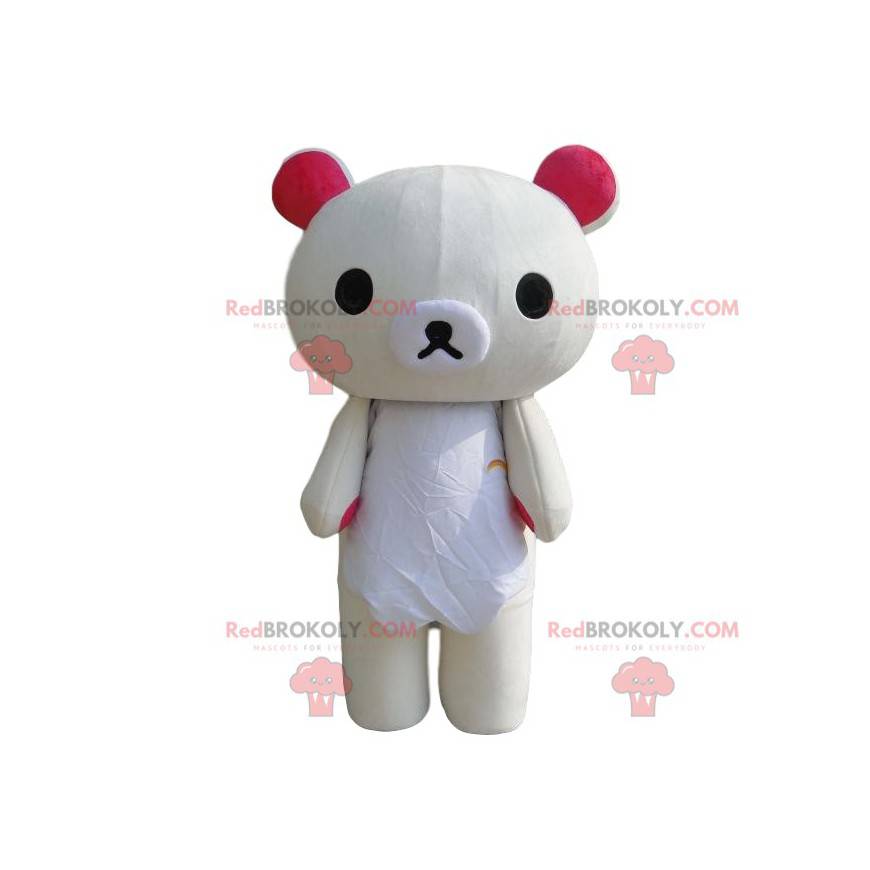 Teddy bear mascot, bear costume, white teddy bear -