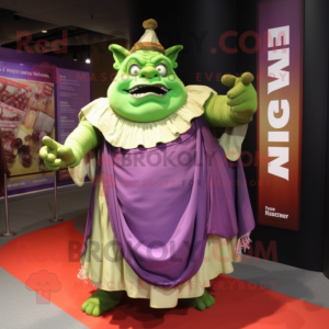 nan Ogre mascot costume character dressed with a Ball Gown and Wraps