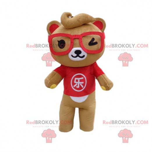 Teddy bear mascot, bear costume, charming teddy bear -