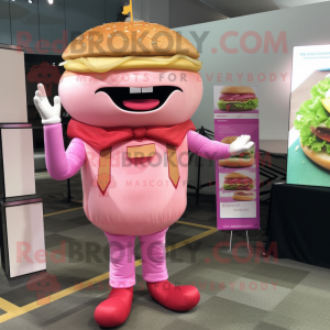 Pink Burgers maskot kostym...