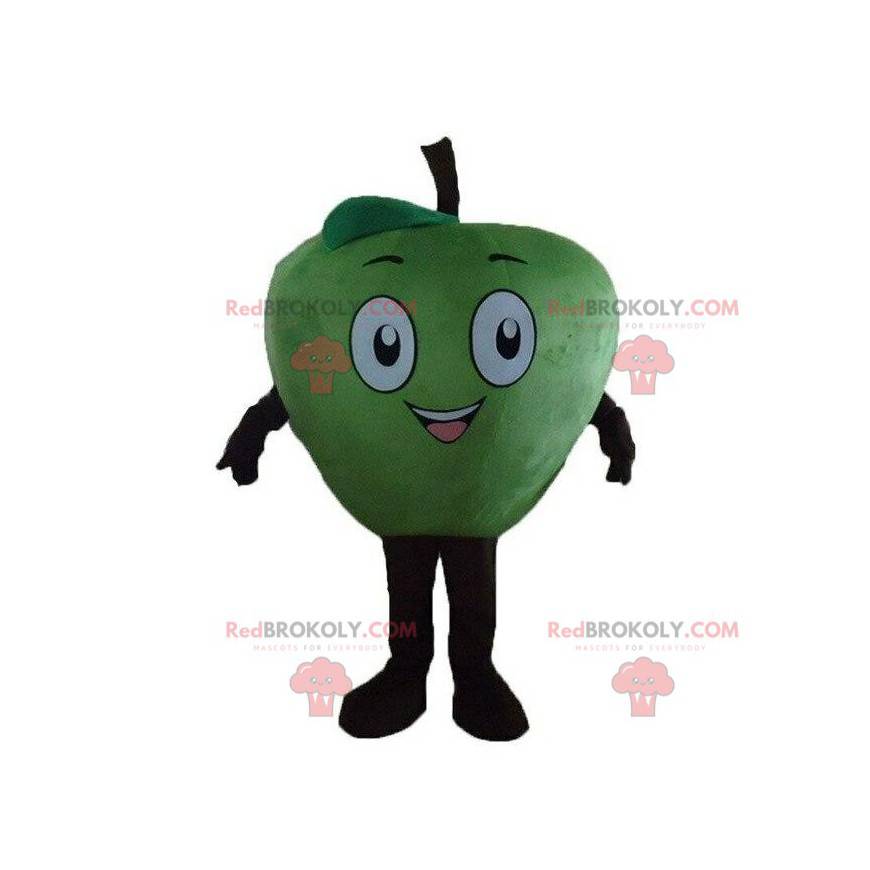 Apple maskot, fruktdrakt, gigantisk grønt eple - Redbrokoly.com Apple maskot, fruktdrakt, gigantisk grønt eple - Redbrokoly.com