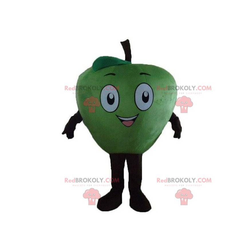 Mascotte della mela, costume della frutta, mela verde gigante -