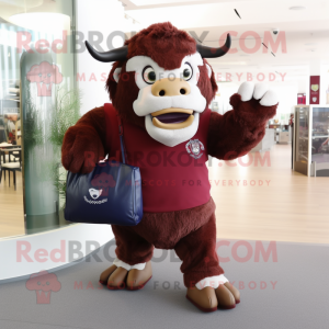 Maroon Bison maskot drakt...