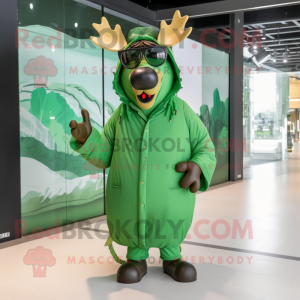 Green Elk maskot kostume...