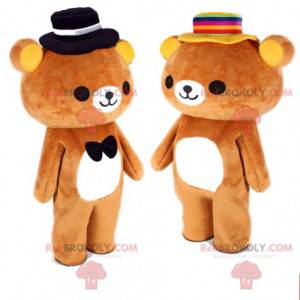 2 teddyberen, teddybeermascottes, romantisch koppel -