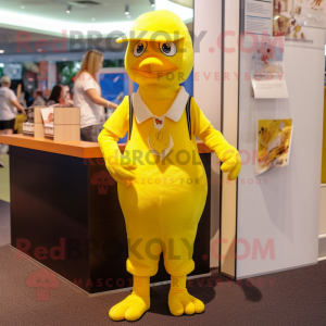 Yellow Dove maskot kostym...