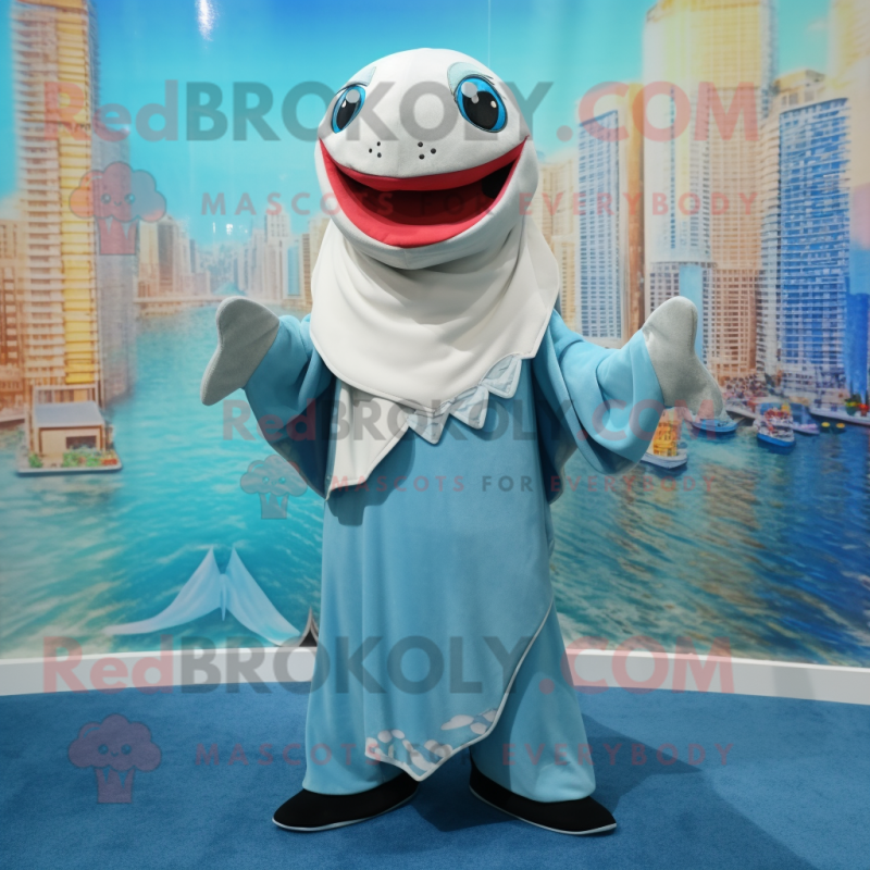 nan Shark mascot costume character dressed with a Cover-up and Shawls
