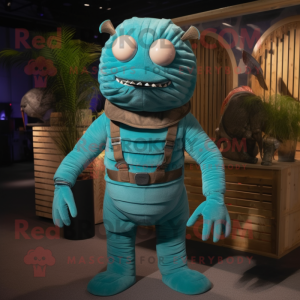 Cyan Trilobite maskotdräkt...