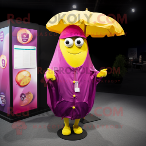 Magenta Lemon maskot kostym...