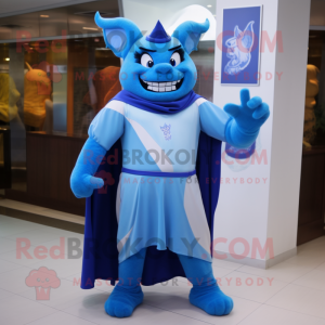 Sky Blue Devil maskot...