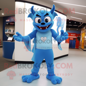 Sky Blue Devil maskot drakt...