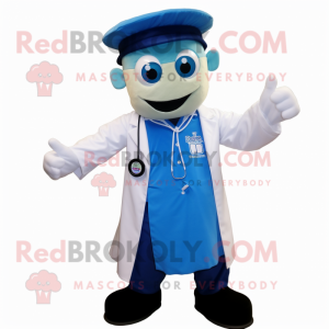 Blue Doctor maskot kostym...
