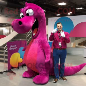 Magenta Diplodocus mascotte...