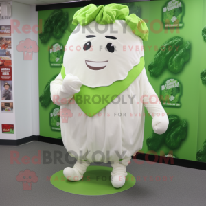 White Corned Beef And Cabbage mascot costume character dressed with a Cover-up and Foot pads