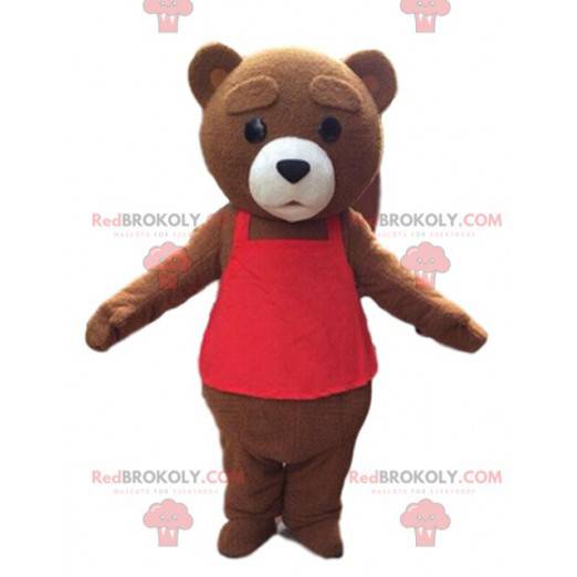 Mascotte grote bruine teddybeer, kostuum van de bruine beer -