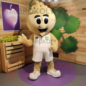 Beige Grape maskot drakt...