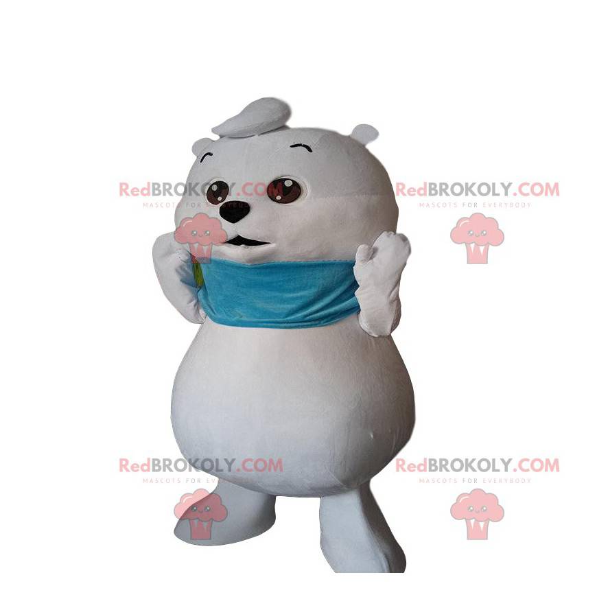 Mascote de ursinho branco, fantasia de urso polar -