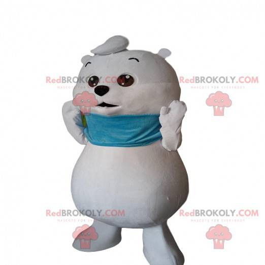 Little white bear mascot, polar bear costume - Redbrokoly.com