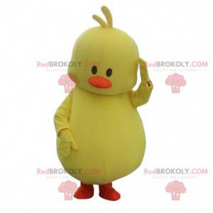 Plump chick mascot, bird costume, big yellow bird -