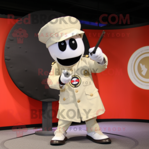 Cream Sniper mascot costume character dressed with a Circle Skirt and Cufflinks
