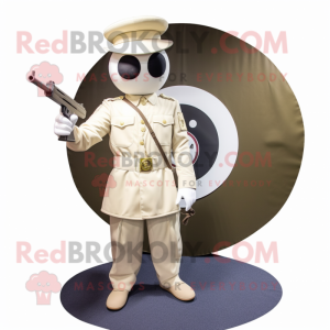 Cream Sniper mascot costume character dressed with a Circle Skirt and Cufflinks