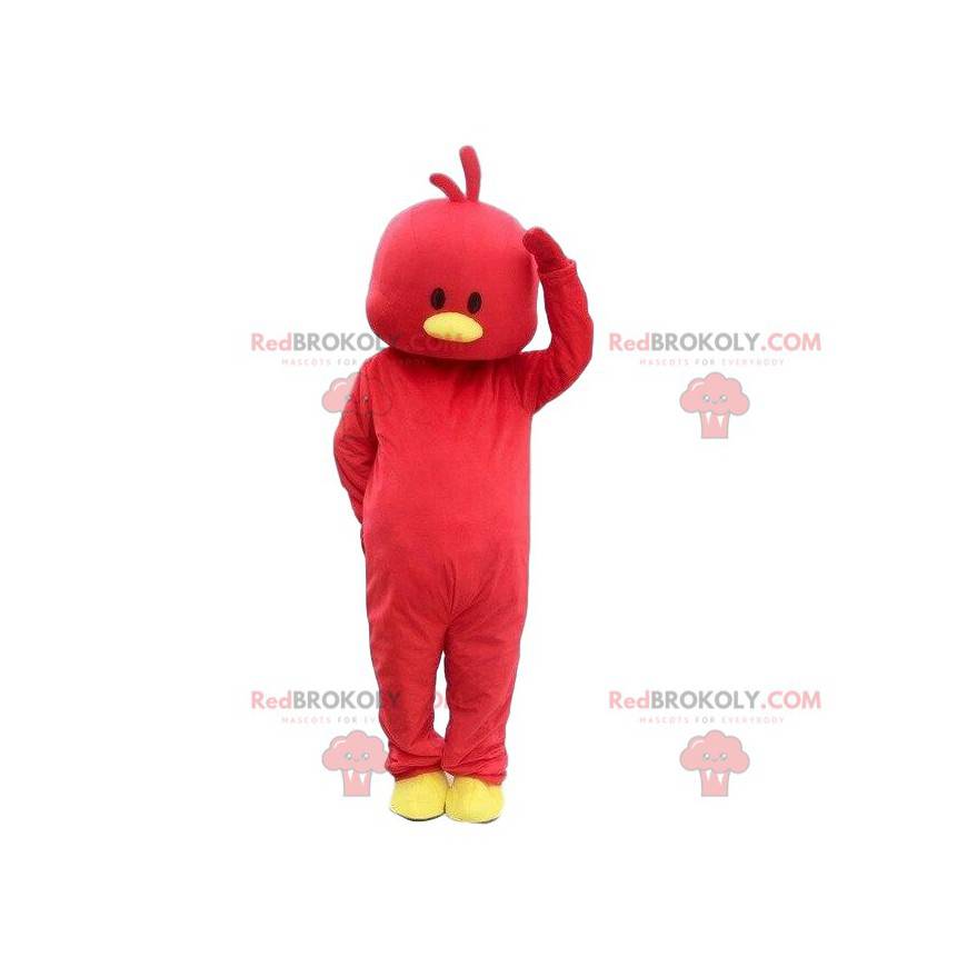 Mascote de garota vermelha, fantasia de pássaro vermelho -